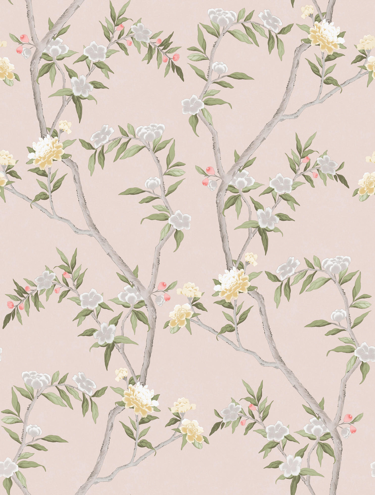 TAPETE Blumen 53 cm x 10 m - Pink, Papier (53/1000cm) - Sanders & Sanders