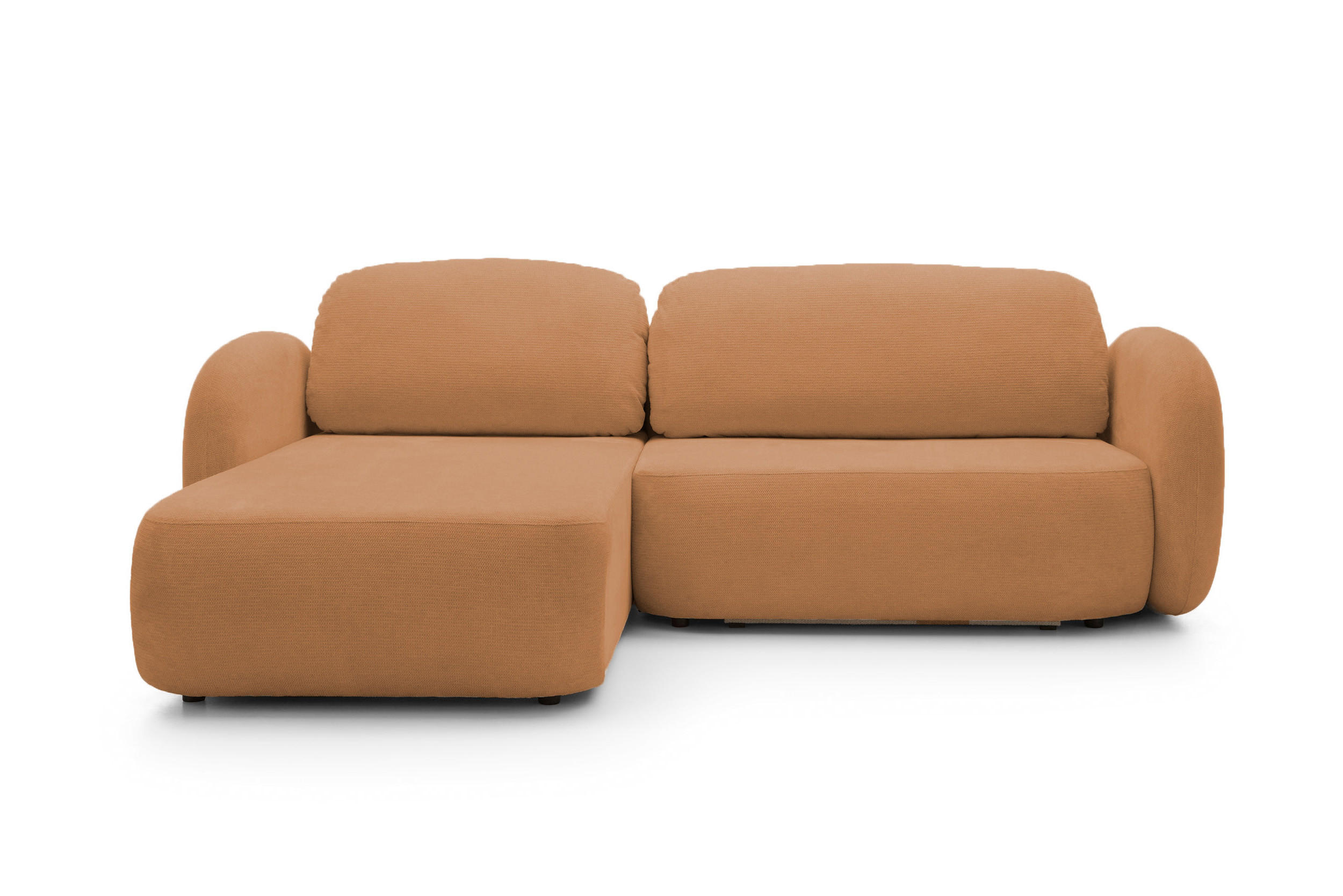 ECKSOFA OLIO L-Form Schlaffunktion mit Bettkasten, lose Rückenkissen, freistehend, LINKS 174x248 cm Dark orange - Dunkelorange, Holz/Textil (174/248cm) - DomoHome