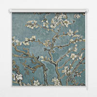 VNÚTORNÁ roleta - okenná roleta - roleta - 130x140 cm - Vetvičky na modrom pozadí - modrá, plast (130/140/0.5cm) - TULUP