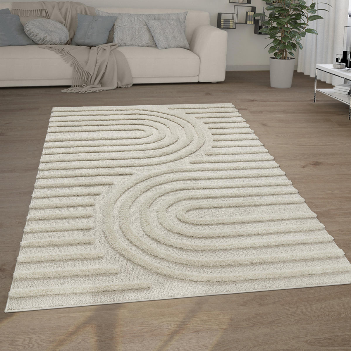 HOCHFLORTEPPICH 120/160 cm Genua 747 - Creme, Textil (120/160cm) - Paco Home