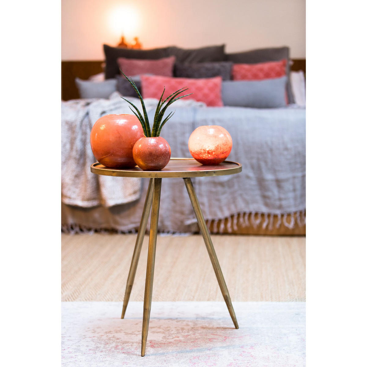 BEISTELLTISCH ENVIRA Gold 39.5/39.5/50.5 cm - Goldfarben, Metall (39.5/39.5/50.5cm) - Light & Living