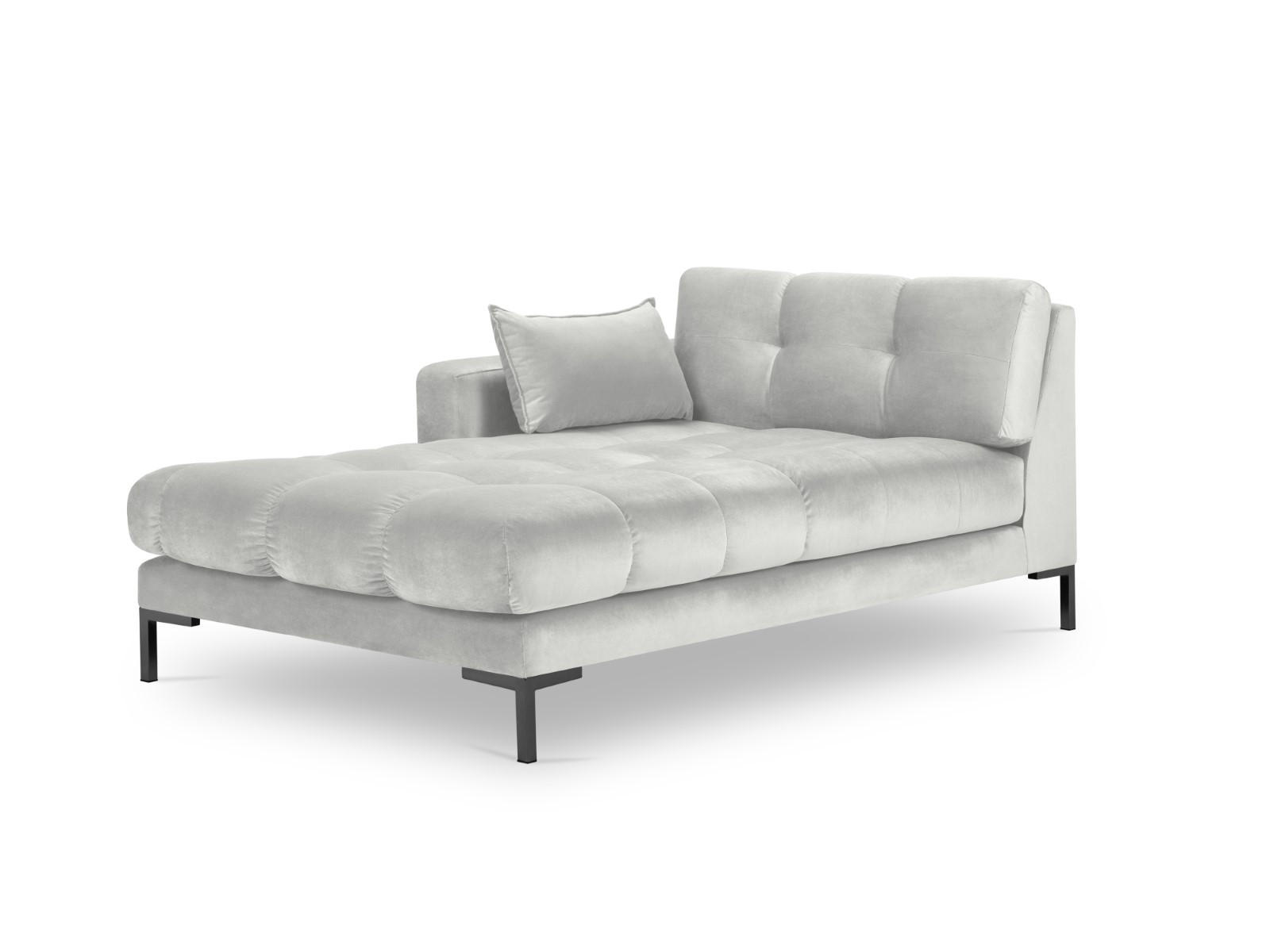 CHAISELONGUE links Mamaia aus Samt silber - Silberfarben, Textil (102/75/185cm) - Micadoni