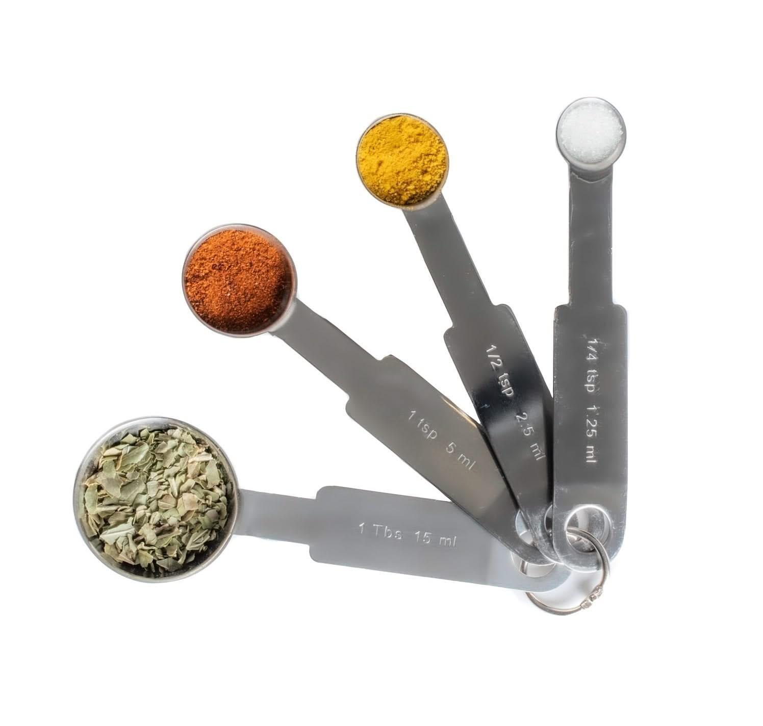 MESSLÖFFEL Maßlöffel - Edelstahl - 4-teilig - Silberfarben, Metall (2/2/1cm) - Sareva