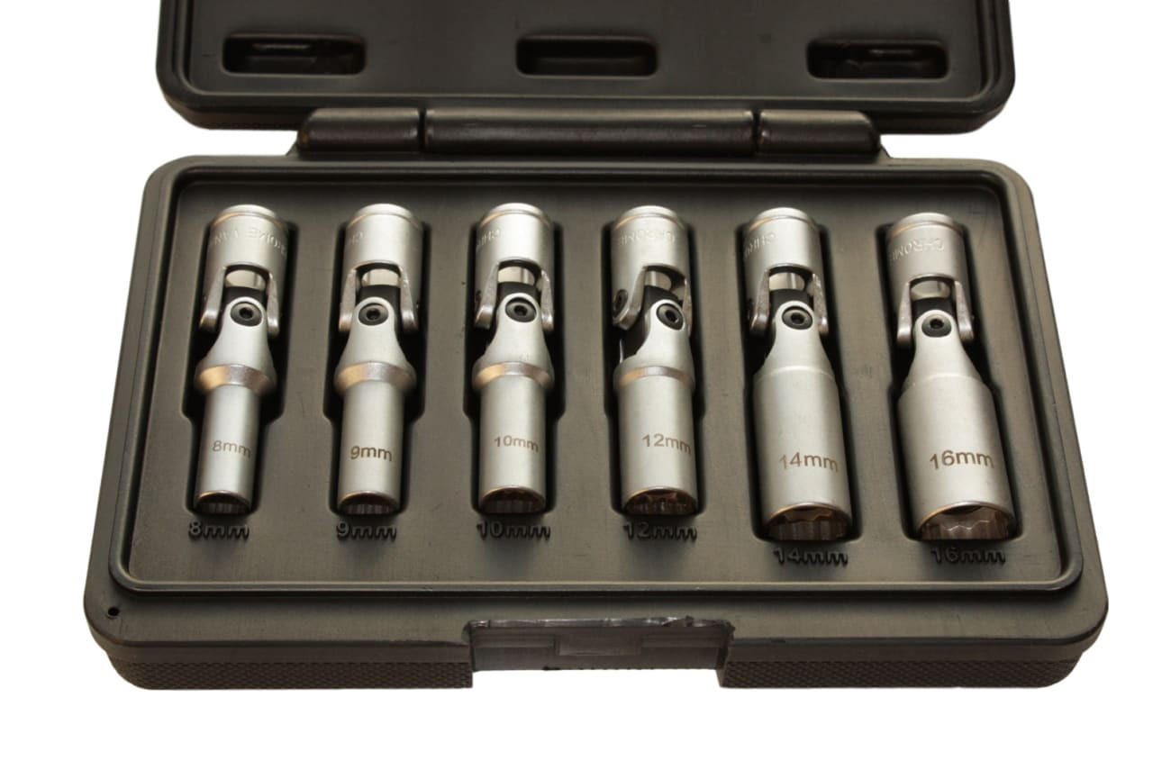 STECKSCHLÜSSEL Satz, Gelenk, 3/8 Zoll, SW 8-16 mm - Silberfarben, Metall (8/1/1cm) - BONI-SHOP