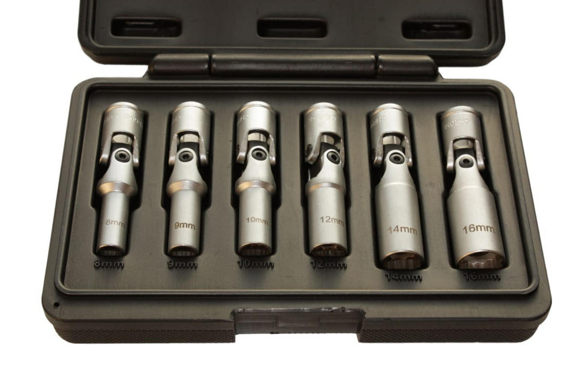 STECKSCHLÜSSEL Satz, Gelenk, 3/8 Zoll, SW 8-16 mm - Silberfarben, Metall (8/1/1cm) - BONI-SHOP