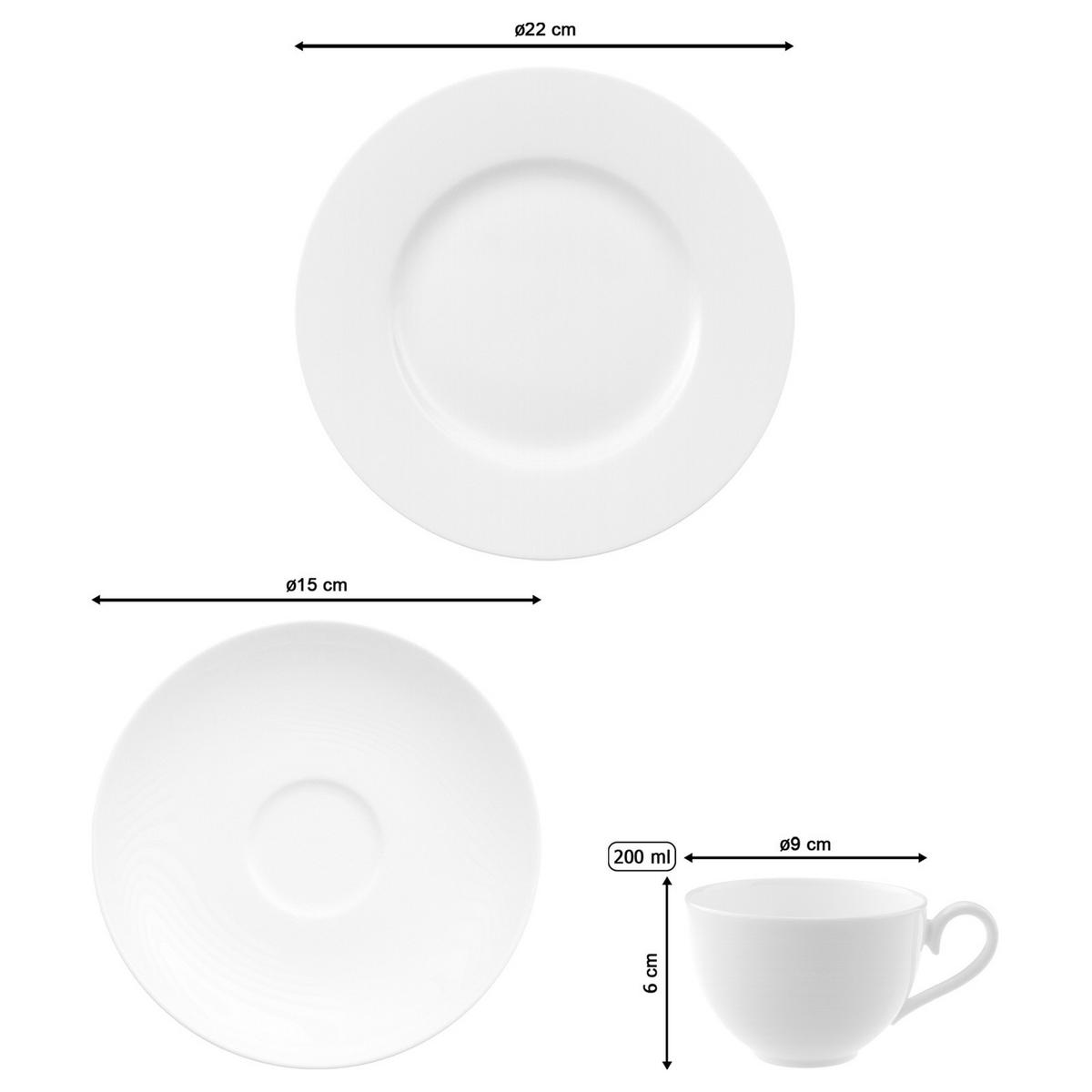 KAFFEE-SET Royal weiß 18-tlg. - Weiß, Keramik (2/2/2cm) - Villeroy & Boch