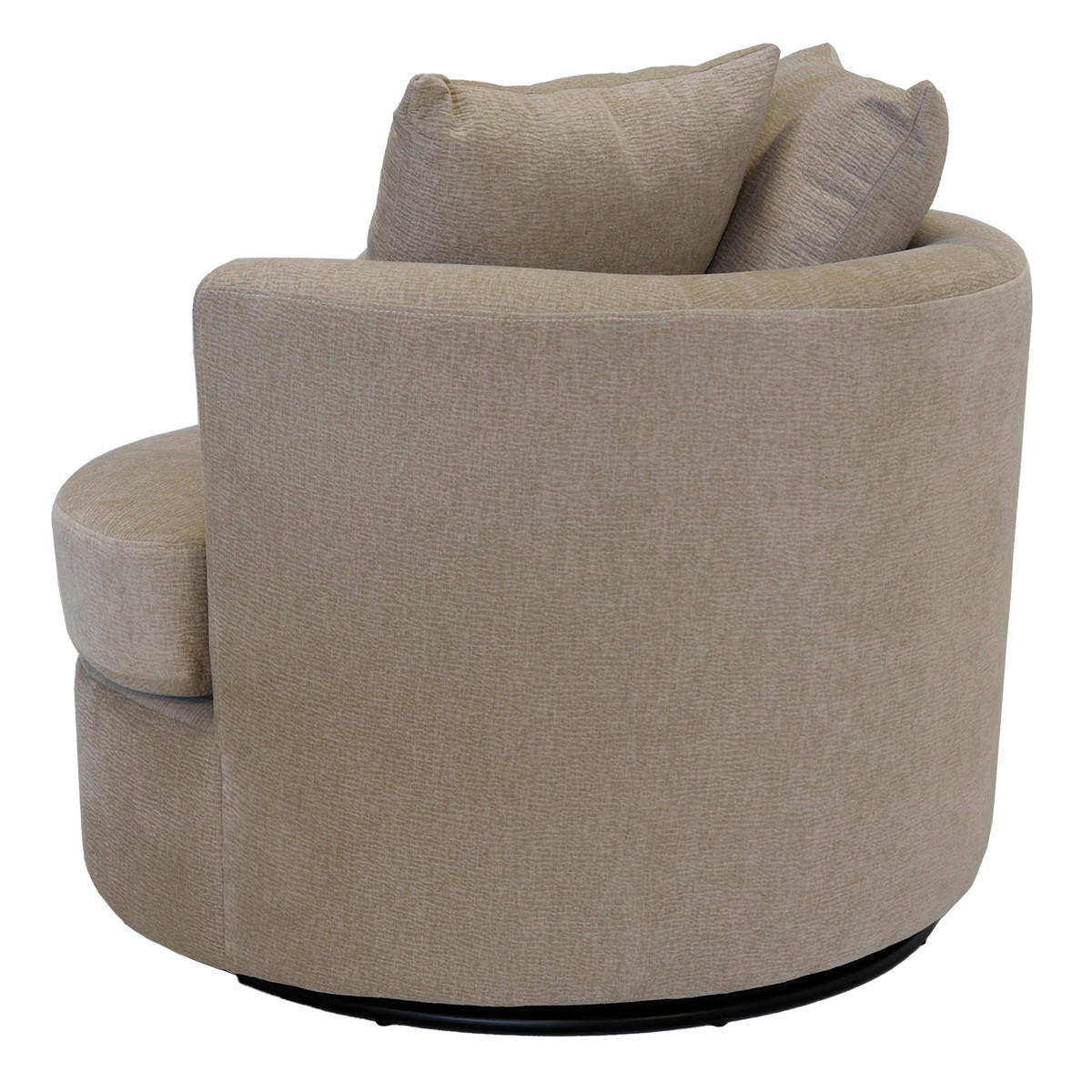 DREHSESSEL rund aus Stoff, taupe - Taupe, Textil (93/84/88cm) - Giga Meubel