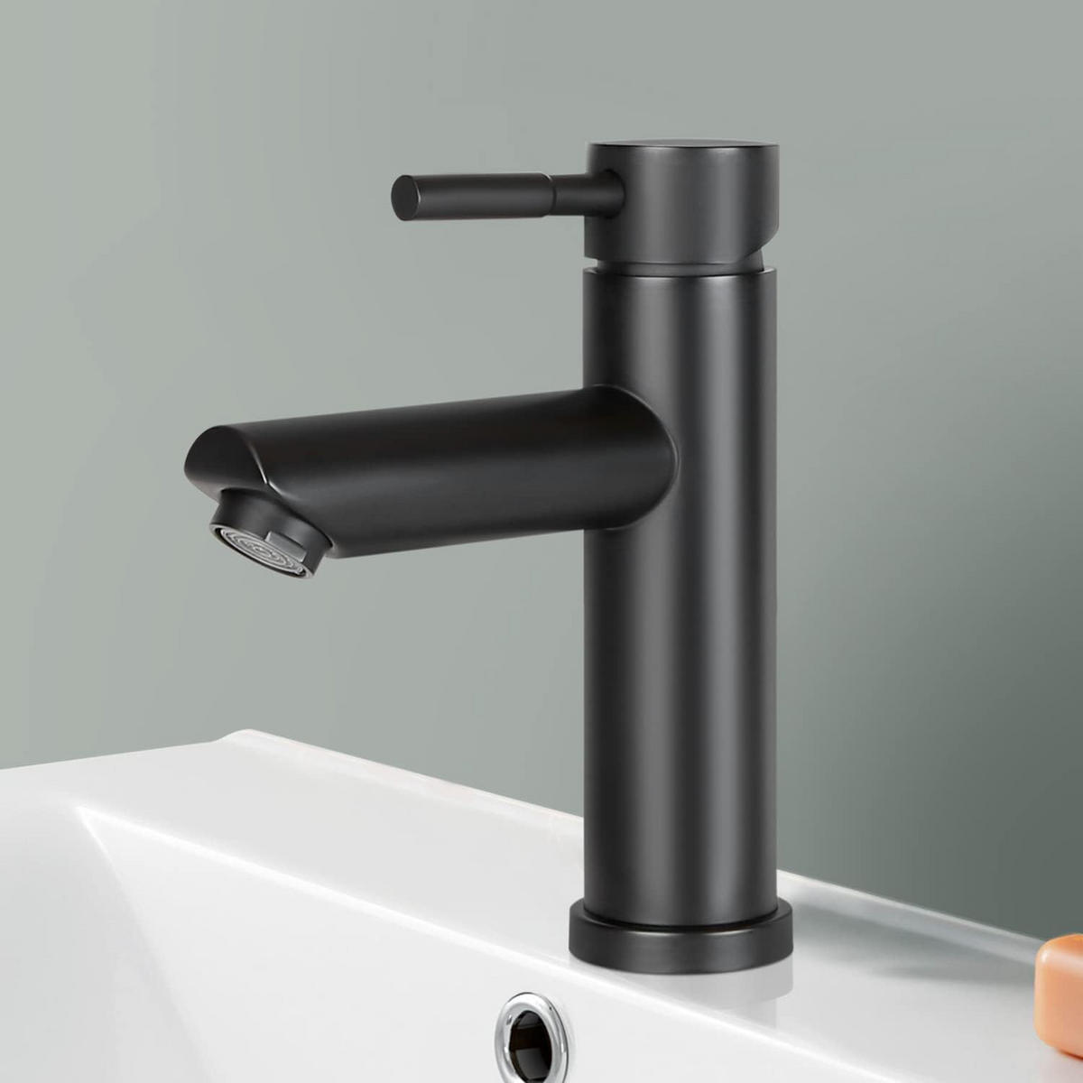 WASCHTISCHARMATUR Bachorw 14.6/4.6/17.4 cm - Schwarz, Metall (4.6/17.4/14.6cm) - ZMH
