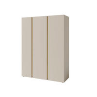 DREHTÜRENSCHRANK MURO 145/195/50cm 3-türig mit Spiegel Beige - Beige, Holzwerkstoff (145/195/50cm) - MASSENO