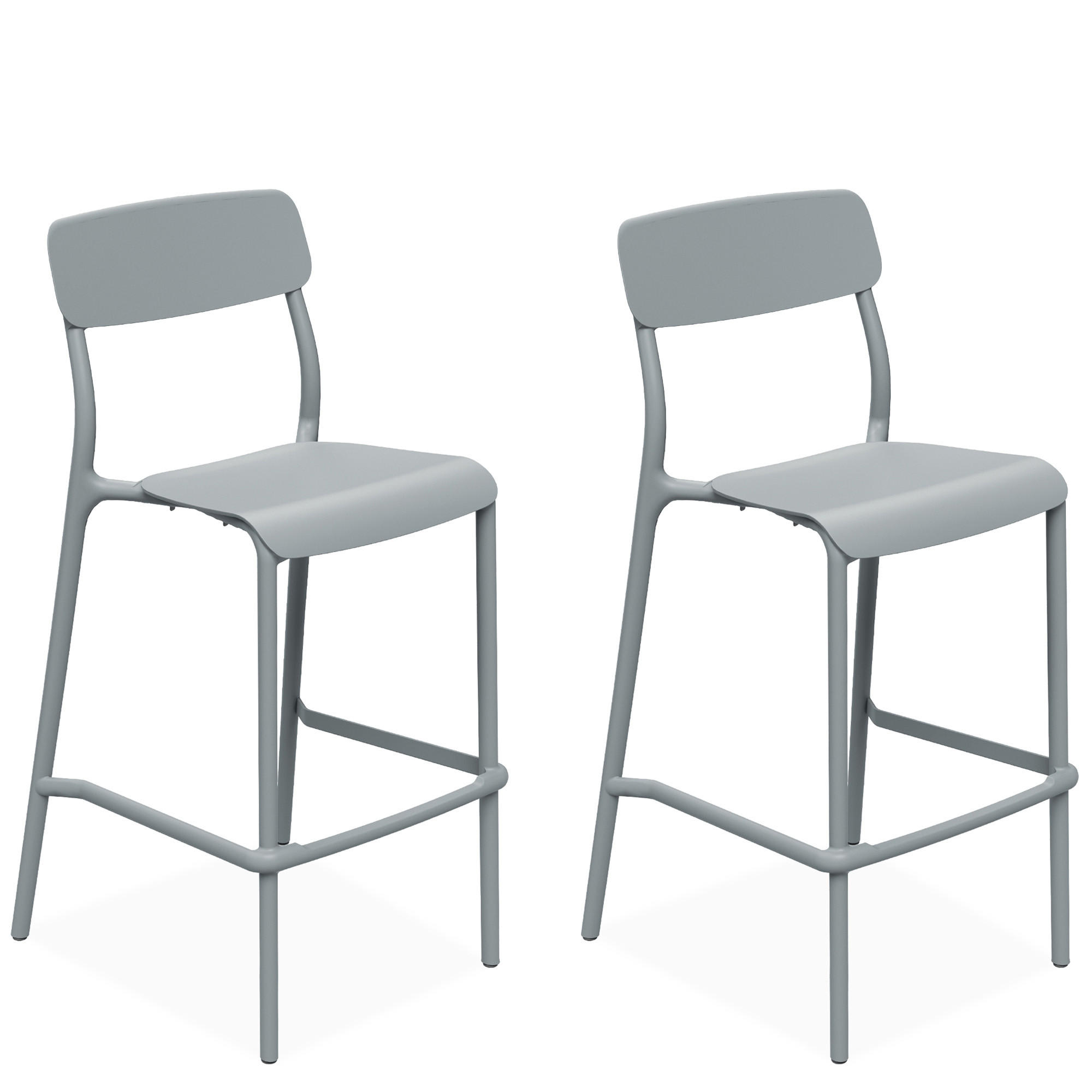 GARTENHOCKER GALIO, Hochhocker, 2-er Set - Grau, Kunststoff (52/107.5/54.5cm) - KONSIMO®