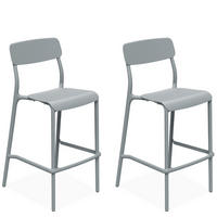 GARTENHOCKER GALIO, Hochhocker, 2-er Set - Grau, Kunststoff (52/107.5/54.5cm) - KONSIMO®