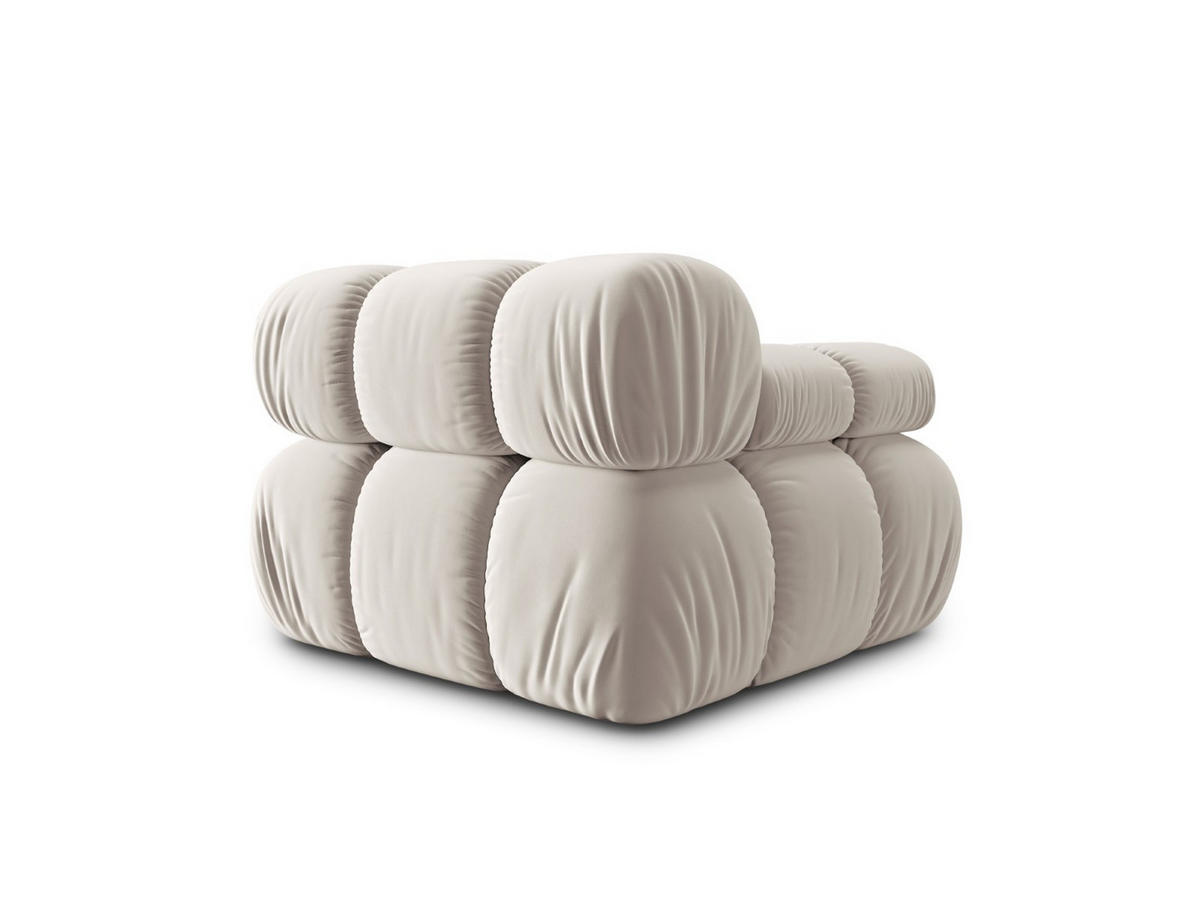 MODUL links Bellis aus Samt leichtes beige - Creme, Textil (94/70/94cm) - Micadoni
