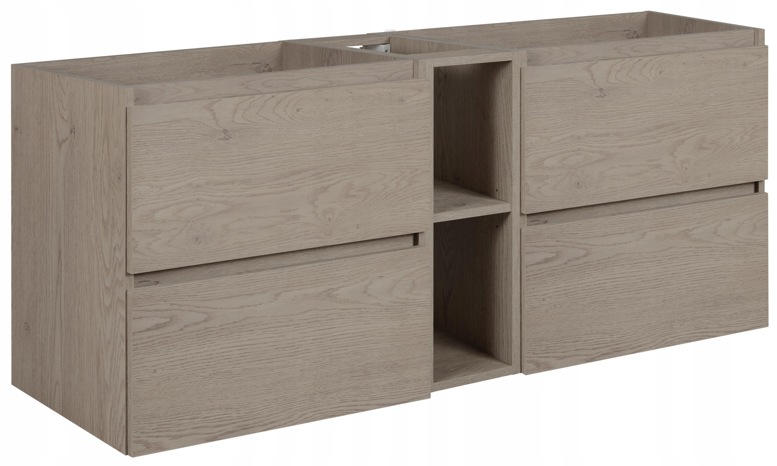 WASCHBECKUNTERSCHRANK SIMPLE 140cm Eiche Dunkel - Wildeiche, Holz (140/62/46cm) - Rodan