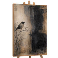 GEMÄLDE Ast und Schatten Schattenfugenrahmen Eichefarben 120x80 cm - Eichefarben, Holz (120/80cm) - YS-art gallery