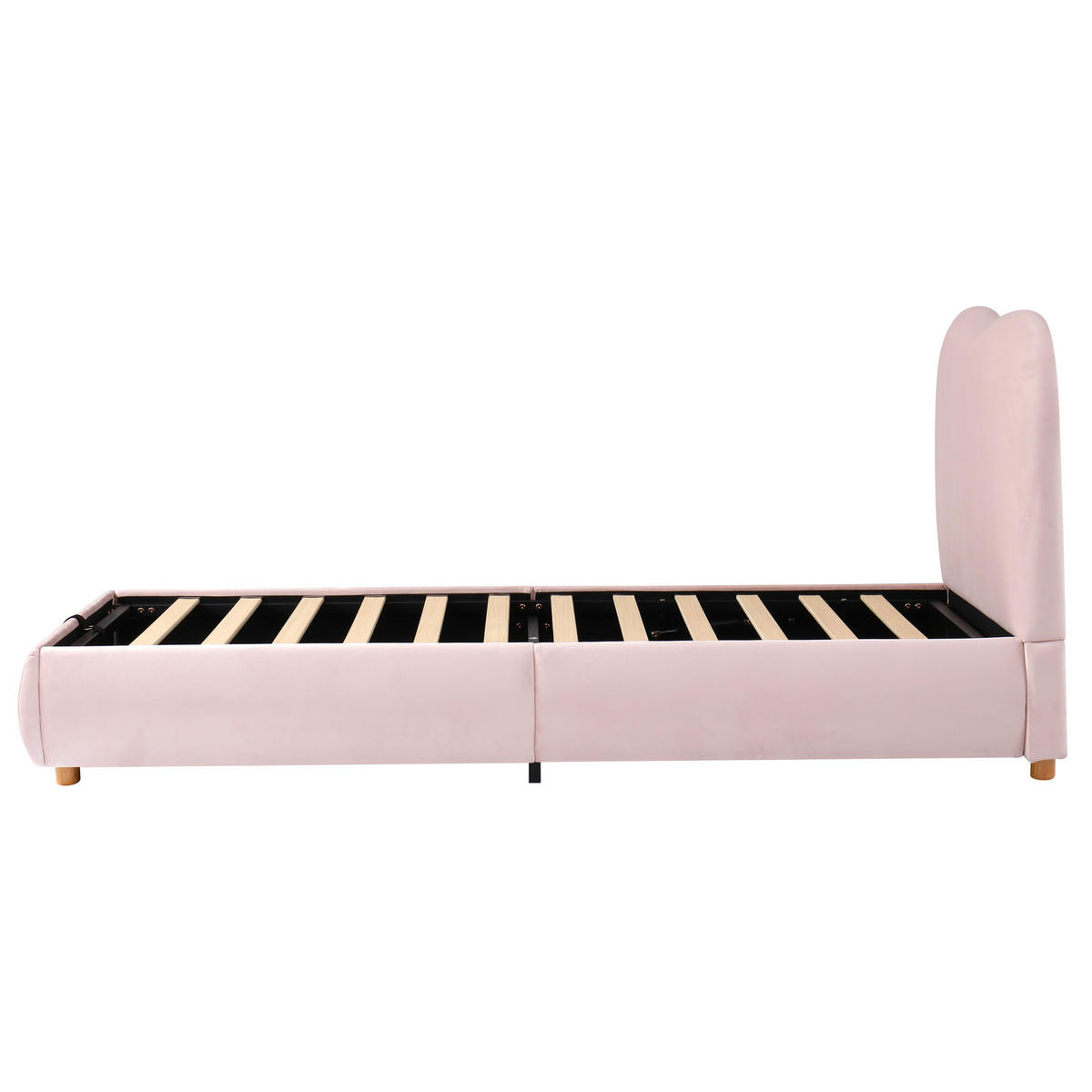 POLSTERBETT aus Samt 90x200 cm in Rosa mit Hydraulik-Stauraum - Rosa, Textil (90/200cm) - Modfu