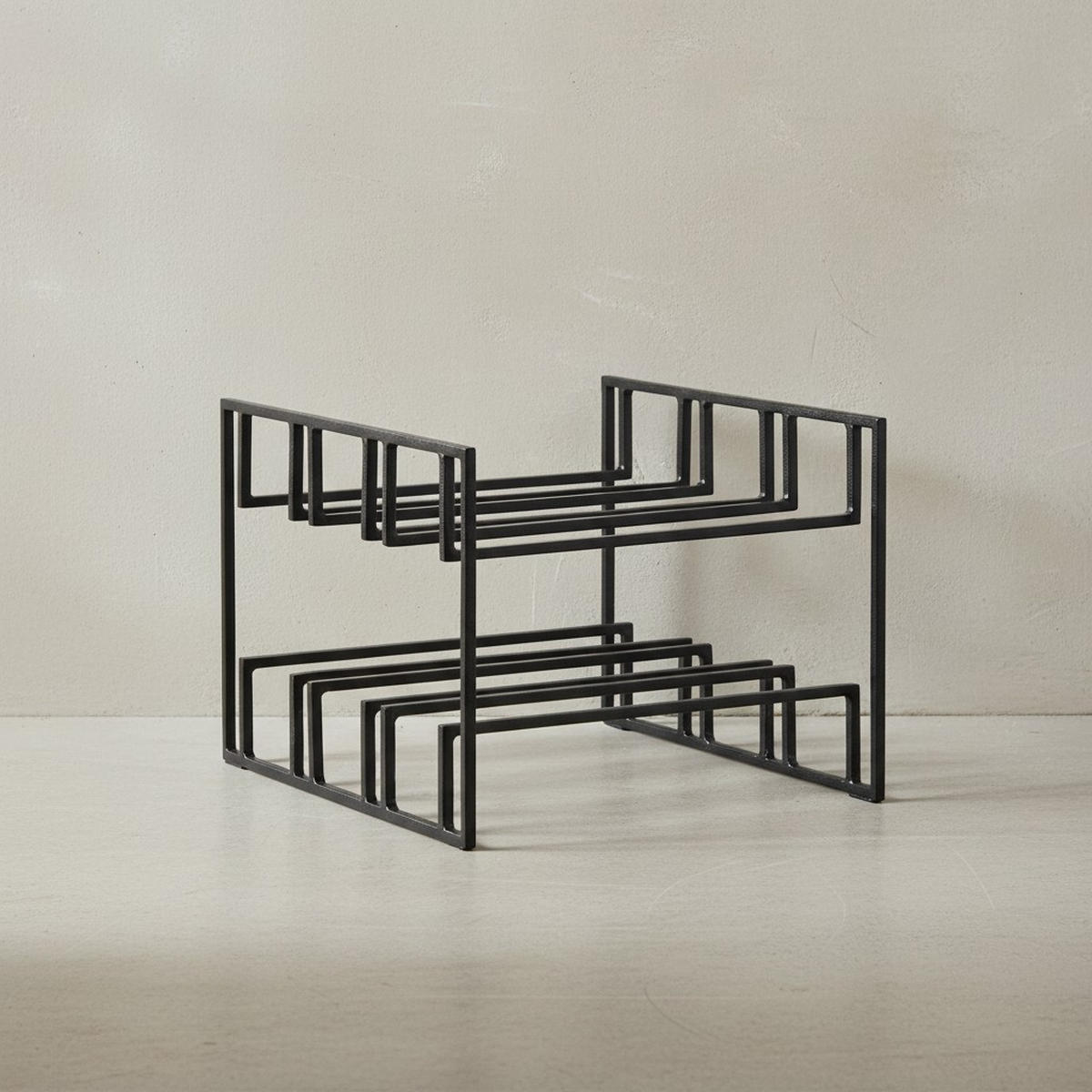 WEINREGAL Eisen Modern Stil für 6 Flaschen stehend - Schwarz, Metall (29/21/25cm) - KADIMA DESIGN