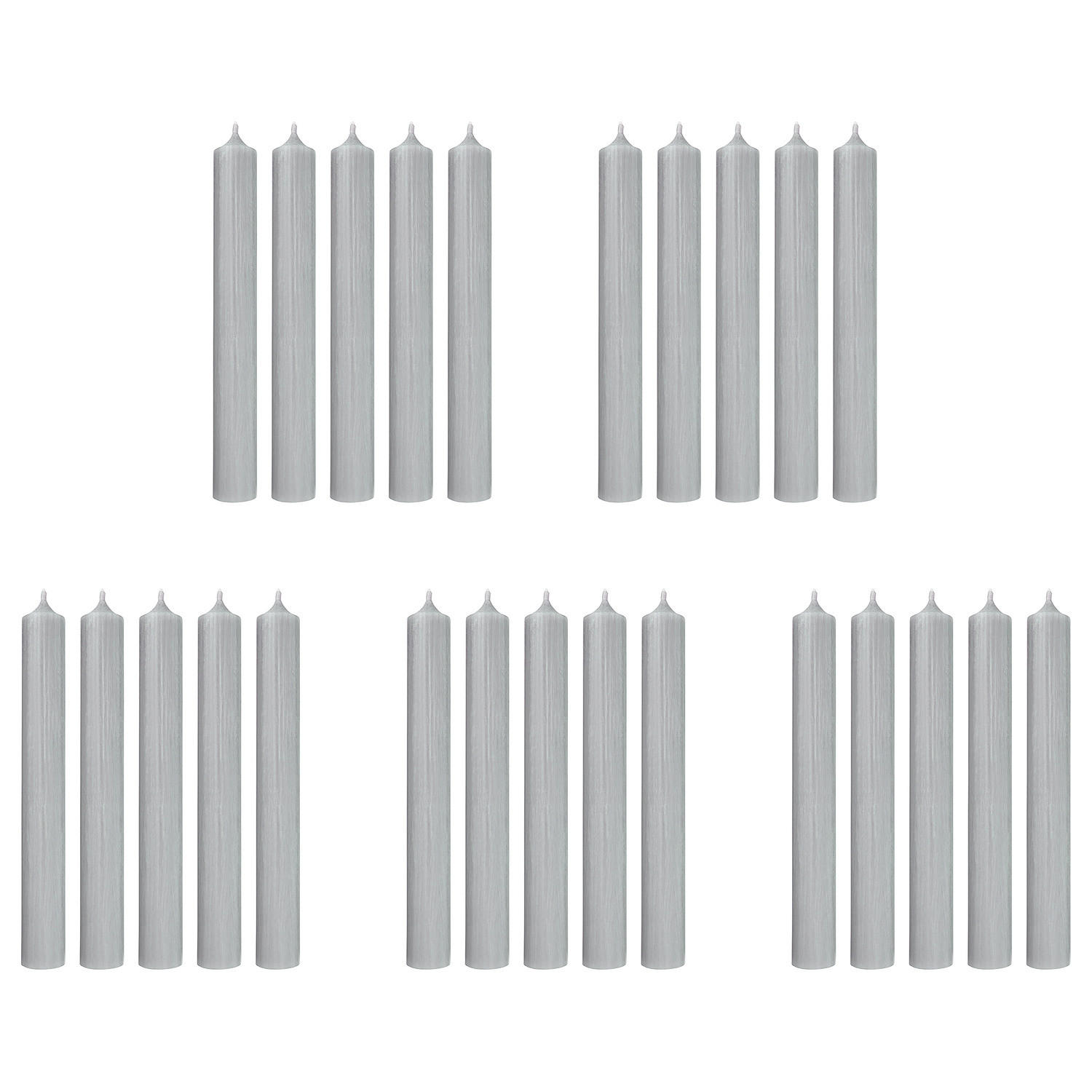 STABKERZE (25er Set) Rainbow - Grau, Paraffin (2.2/18/2.2cm) - BUTLERS