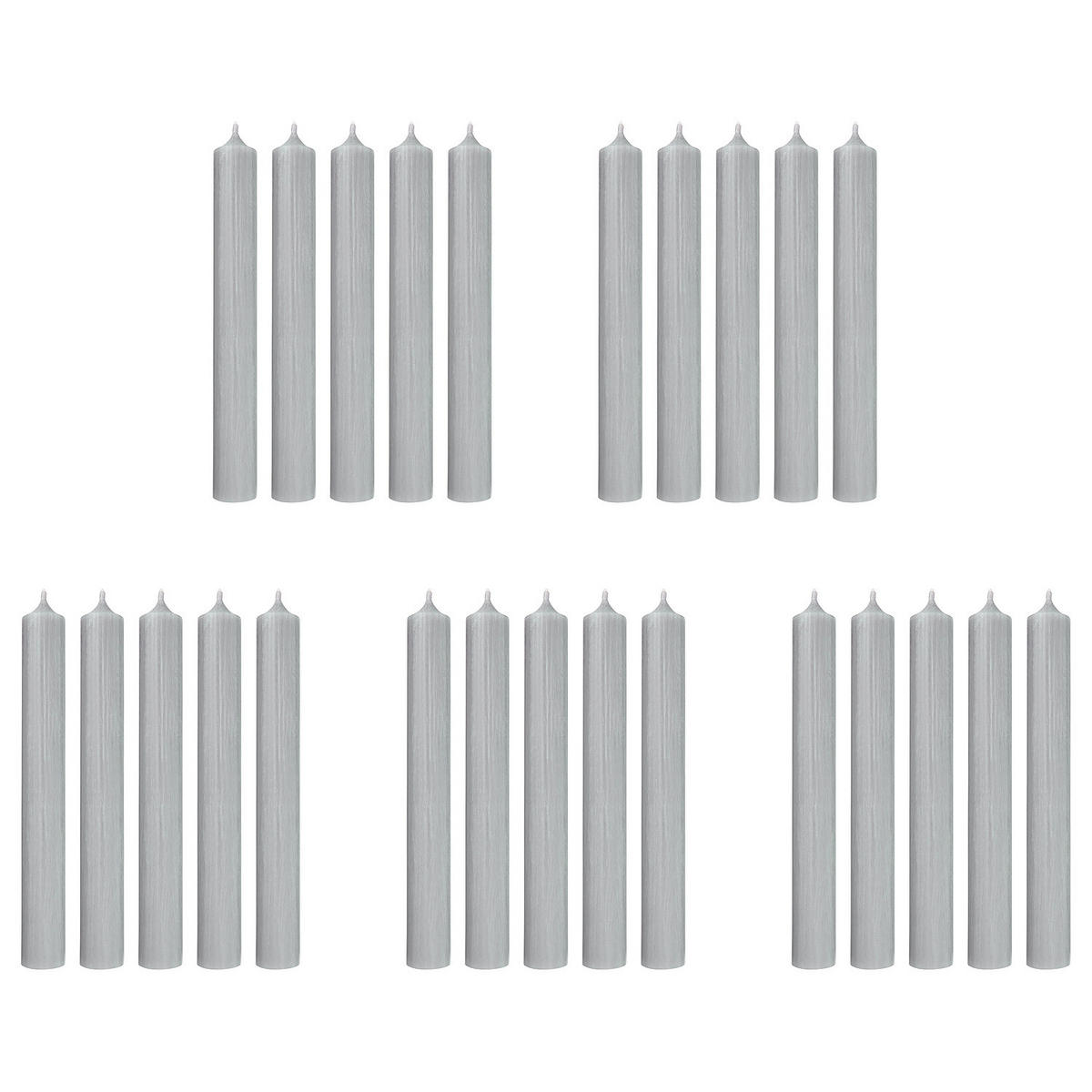 STABKERZE (25er Set) Rainbow - Grau, Paraffin (2.2/18/2.2cm) - BUTLERS