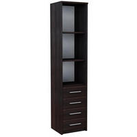 HOCHREGAL BODO R40O 4S Wenge 40/35/182 cm - Wengefarben, Holzwerkstoff (40/182/35cm) - Matkam Möbel