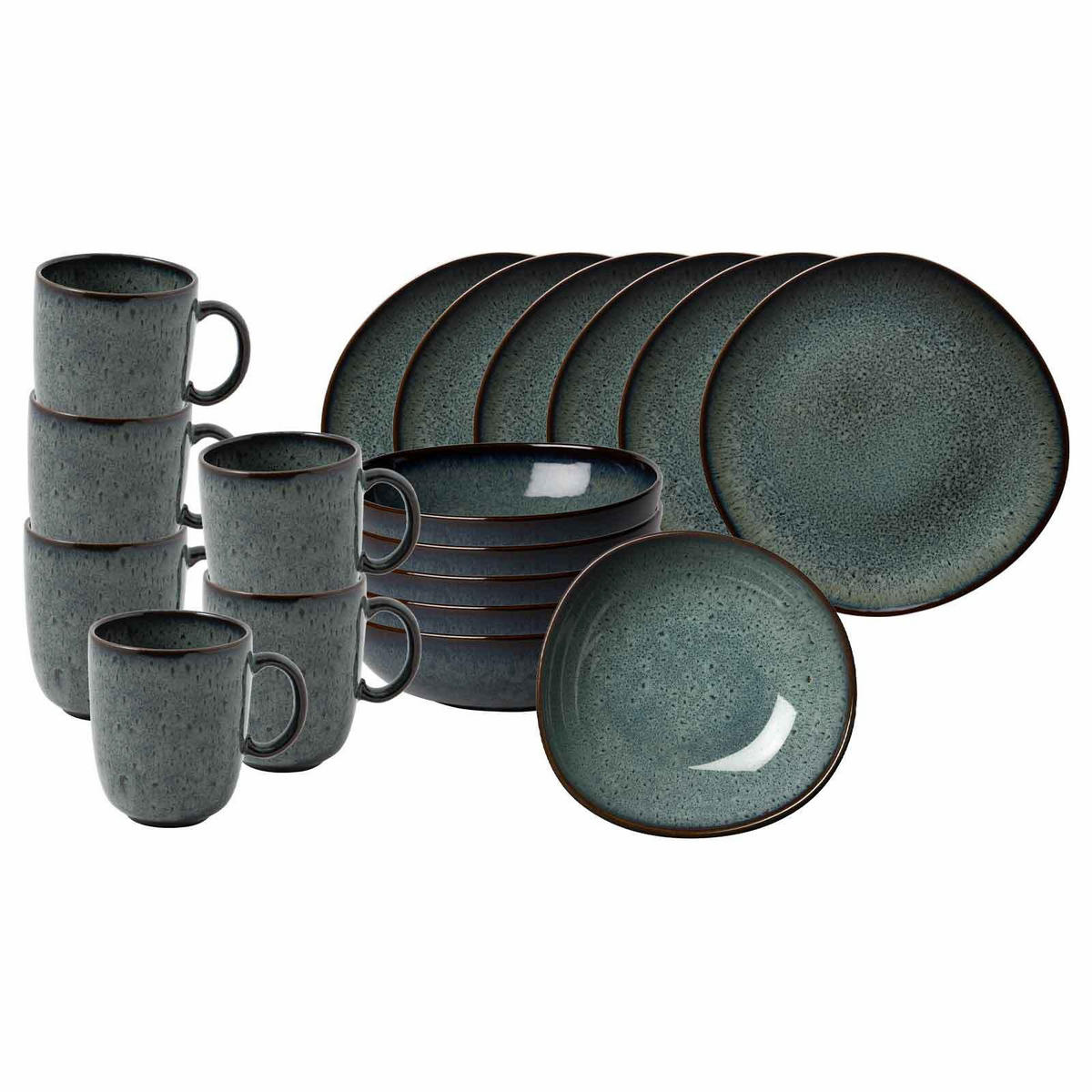 FRÜHSTÜCKS-SET Lave Gris 18er Set - Grau, Keramik (1/1/1cm) - like.Villeroy & Boch