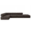 ECKSOFA modulares Sofa Favio-L2 - 380x190x70 cm Braun Velours - Braun, Holzwerkstoff/Textil (380/190cm) - ALTDECOR
