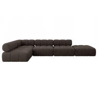 ECKSOFA modulares Sofa Favio-L2 - 380x190x70 cm Braun Velours - Braun, Holzwerkstoff/Textil (380/190cm) - ALTDECOR