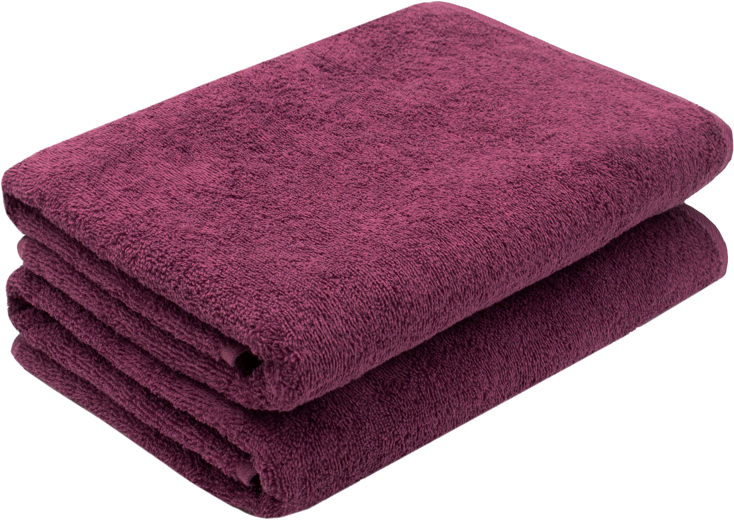 DUSCHTÜCHER, 2er-Set, 70x140 cm, 100% Baumwolle, Rot - Brombeere, Textil (70/140cm) - Zollner