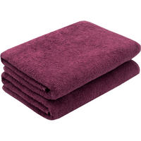 DUSCHTÜCHER, 2er-Set, 70x140 cm, 100% Baumwolle, Rot - Brombeere, Textil (70/140cm) - Zollner