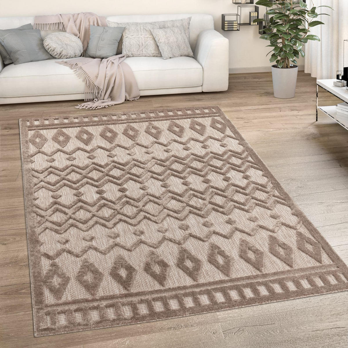 OUTDOORTEPPICH 60/100 cm Livorno 671 - Beige, Kunststoff (60/100cm) - Paco Home