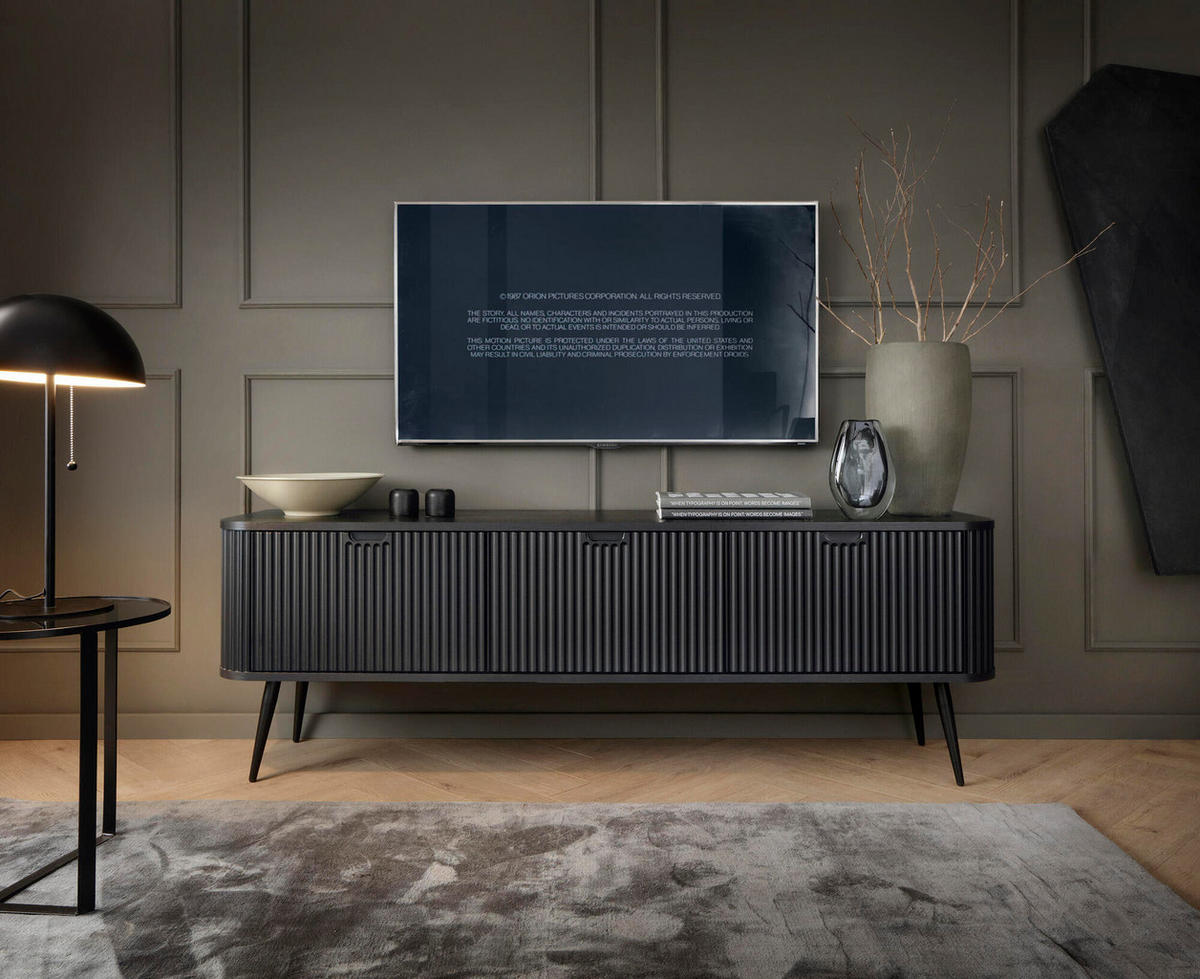 TV-LOWBOARD ZOVA Schwarz 168x39x57 cm - Schwarz, Holzwerkstoff (168/57/39cm) - FURNLUX