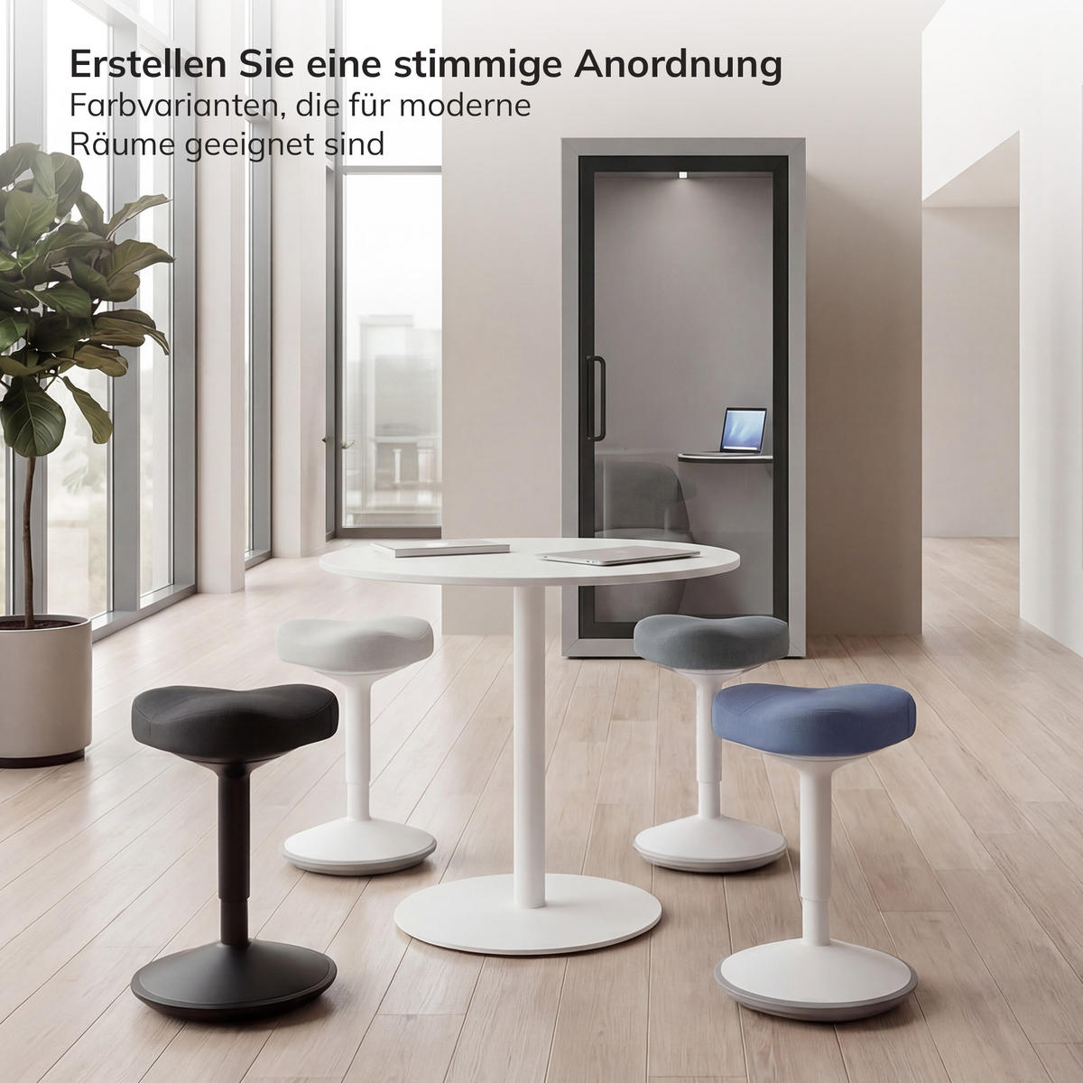 BALANCEHOCKER - Weiß/Grau, Metall (36/58/36cm)