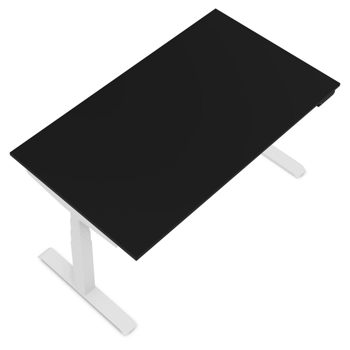 SCHREIBTISCH Elektrisch Höhenverstellbarer Familien Schreibtisch Pitino Schwarz Signalweiß 120/70/52.5-121cm - Schwarz/Weiß, Holzwerkstoff/Metall (70/120/121cm) - ASSMANN