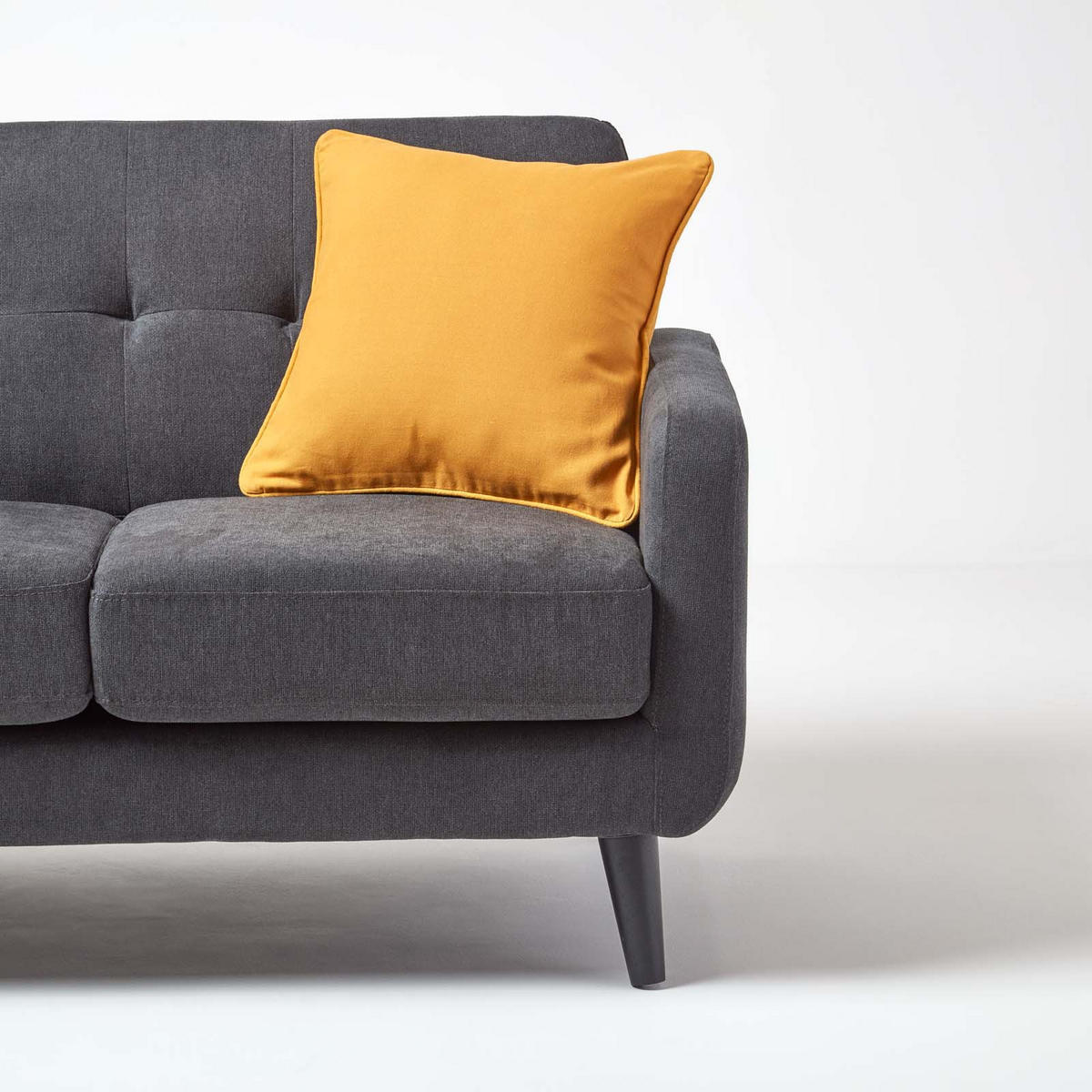 KISSENHÜLLE senfgelb 60/60 cm, 100% Baumwolle - Dunkelgelb, Textil (60/60cm) - Homescapes
