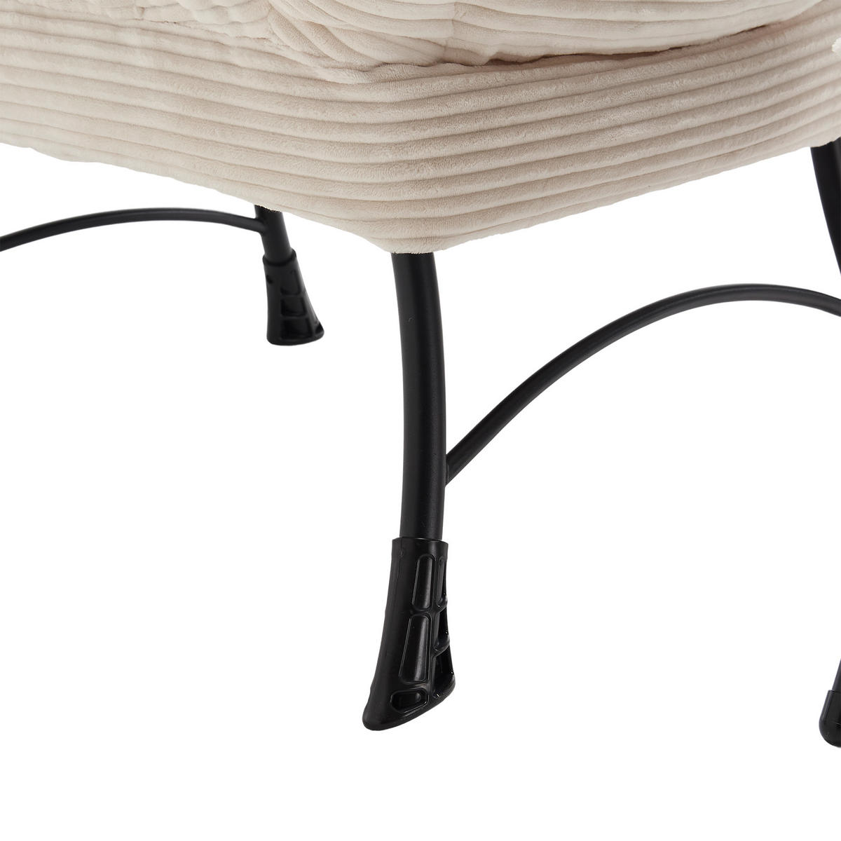 SESSEL mit Hocker und Seitentasche, DE-42195, Weiß - Weiß, Metall (70/95/64cm) - ComfortXL