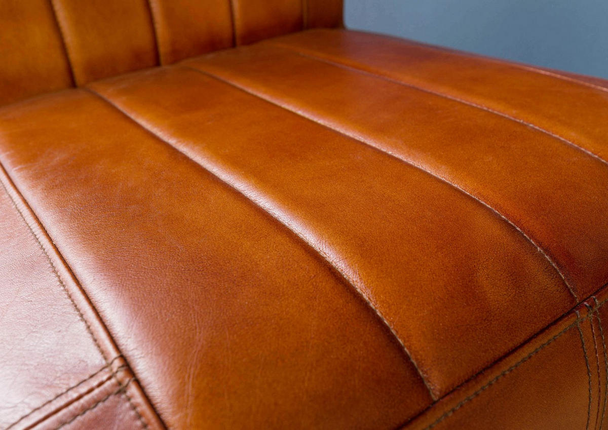 SESSEL Echtleder 59x84x85 cognac IRON LABEL #21 - Braun, Leder (59/85/84cm) - Massivmoebel24