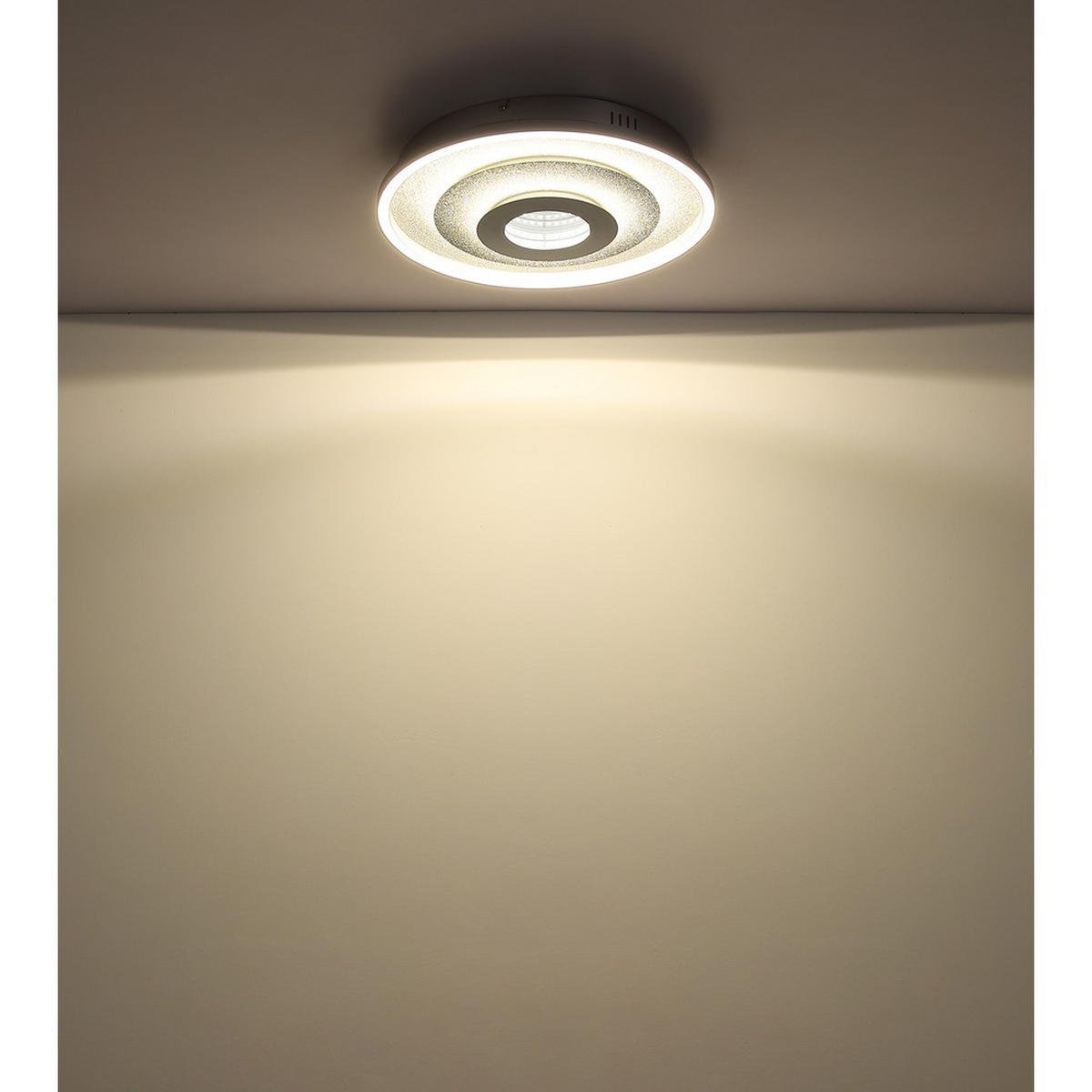 DECKENLEUCHTE MILES Metall silberfarben LED - Silberfarben, Metall (40/40/7.3cm) - Globo Lighting