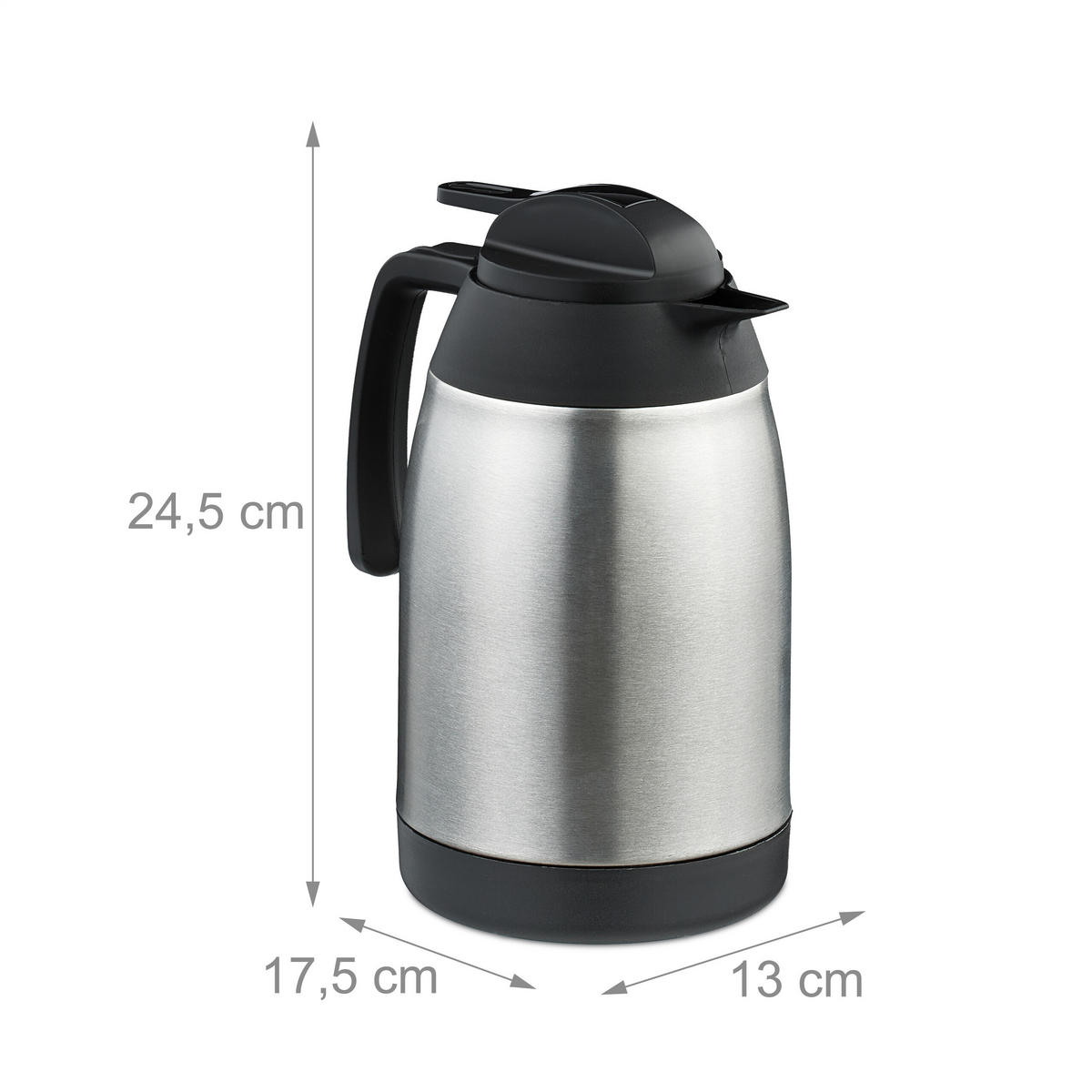 ISOLIERKANNE - Silberfarben, Kunststoff/Metall (1.5L) - Relaxdays