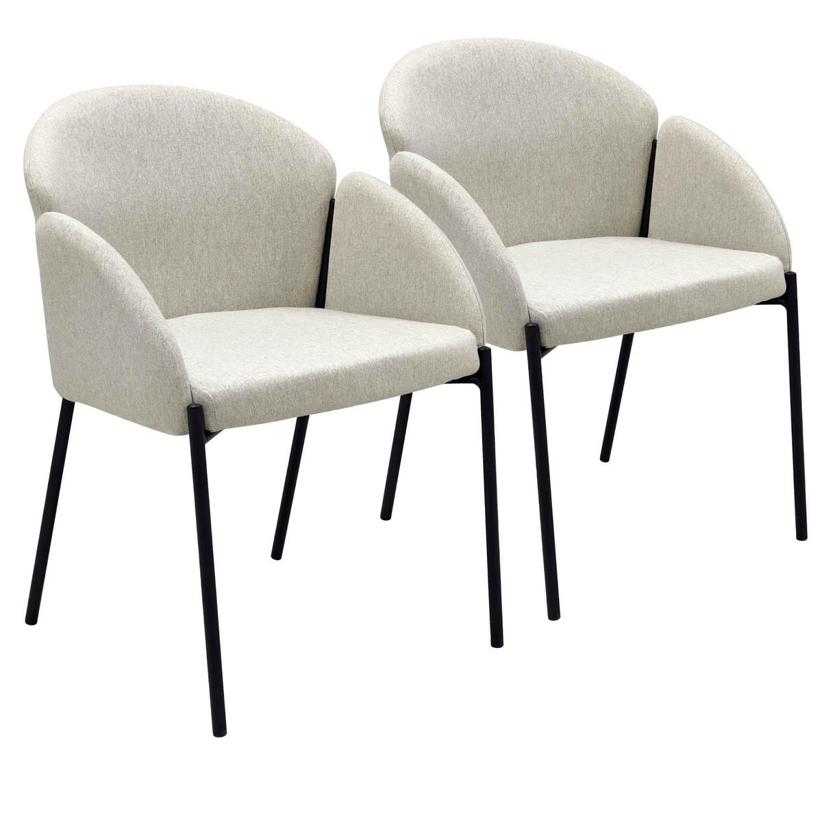 STÜHLE 2-tlg., Beigefarbe - Beige, Holz (60/78/70cm) - Oviala