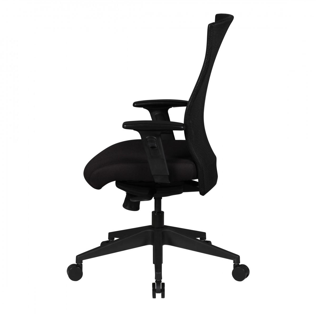Thumbnail - Kadima Design Bürostuhl, Schwarz, Textil, Sternfuß, 65x113x65 cm, Arbeitszimmer, Bürostühle, Drehstühle