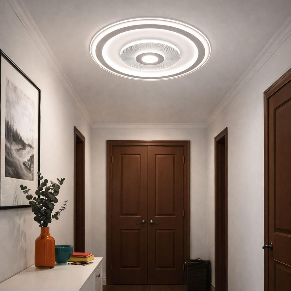 LED DECKENLEUCHTE Rund Weiß - Weiß, Metall (50/50/6cm)