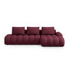 AUSKLAPPBARES-ECKSOFA rechts mit Container Linz aus strukturiertem Stoff burgundfarben 3 Sitzplätze - Bordeaux, Textil (142/275cm) - Cosmopolitan Design