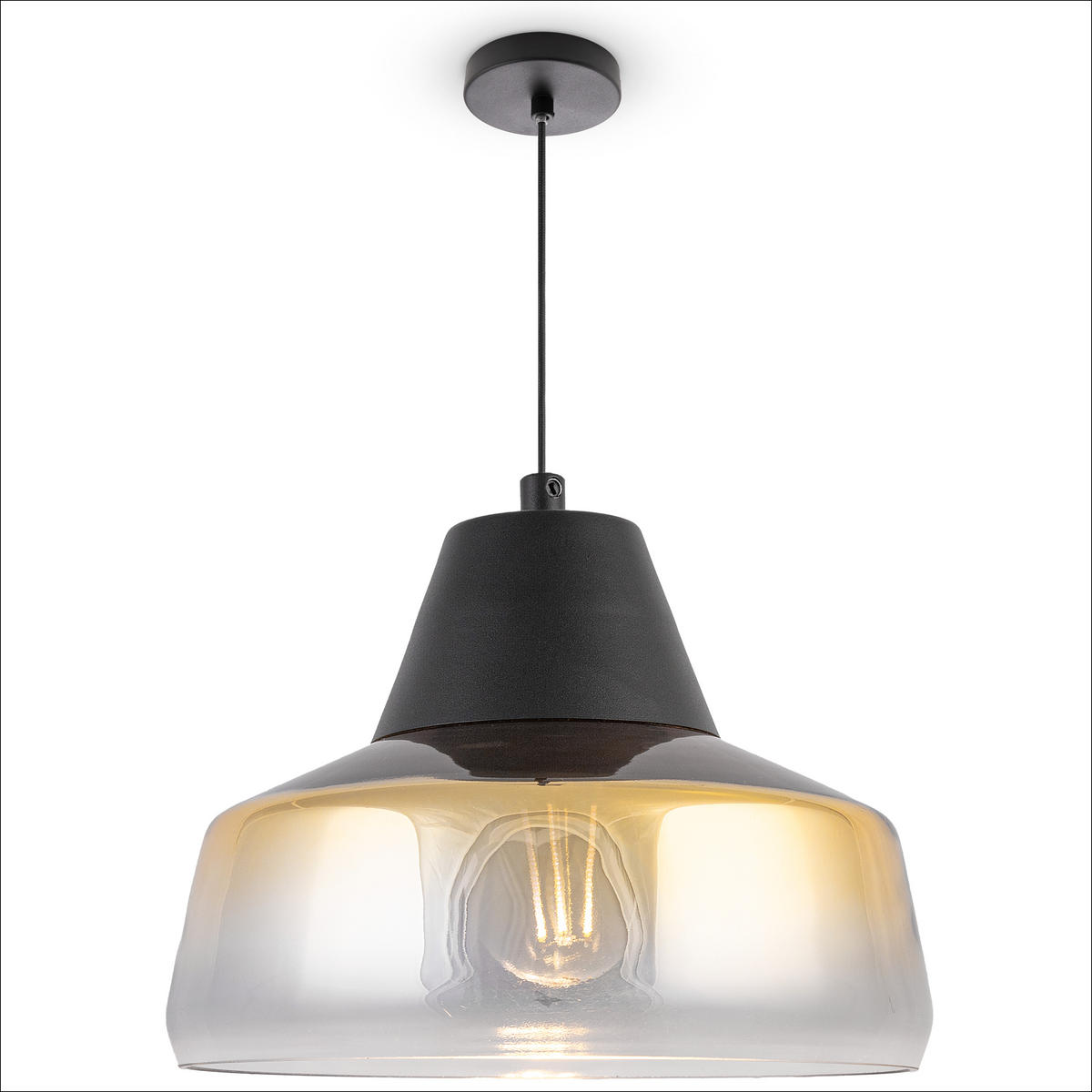 PENDELLEUCHTE Diara - Schwarz, Metall (23.5/23.5/16.9cm) - Paco Home