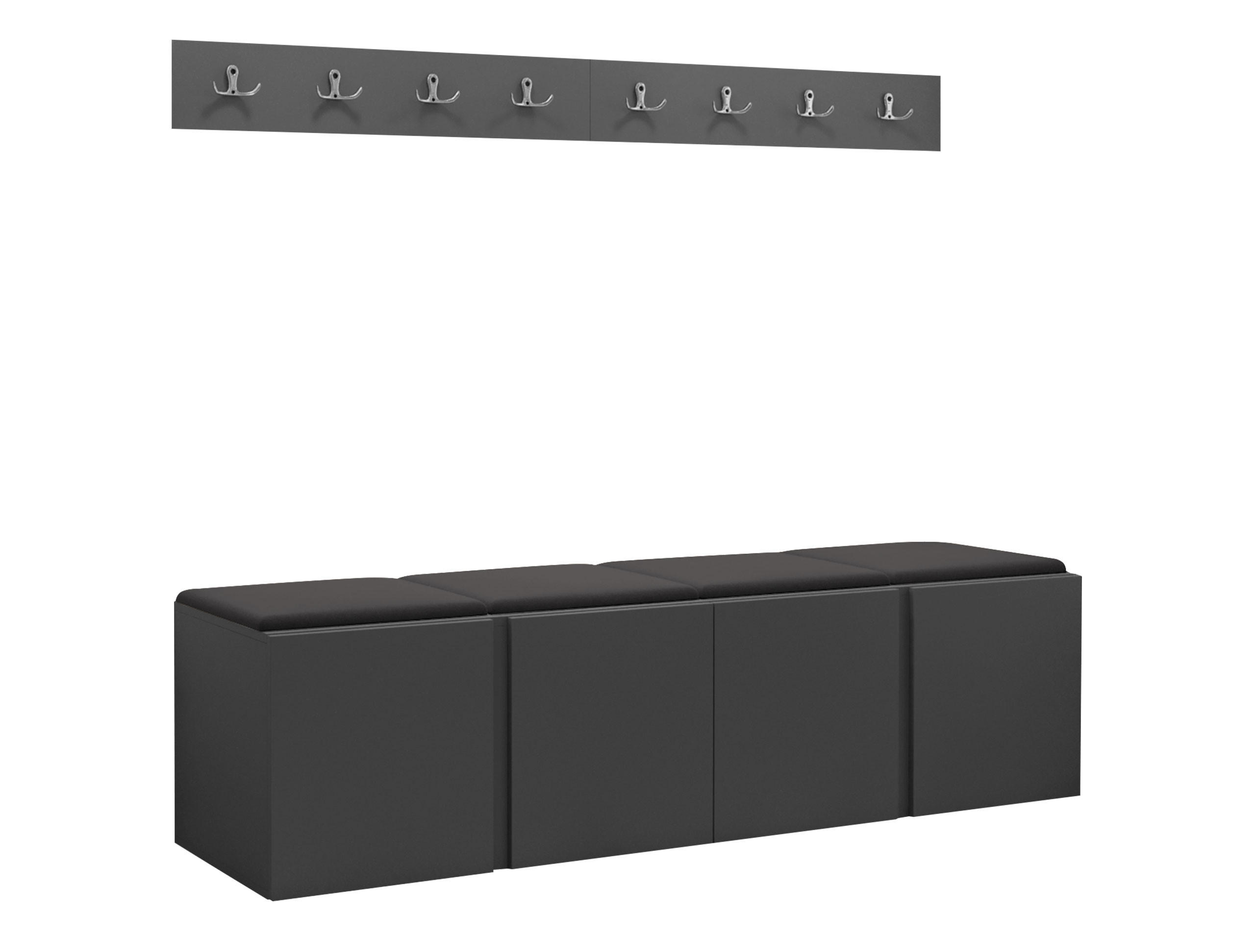 Mirjan24 Garderoben-Set Graphit, Anthrazit 168x42x46 cm