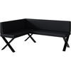 ECKBANK TONI_X - Schwarz, Leder (128/168cm) - Meblini