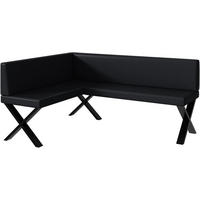 ECKBANK TONI_X - Schwarz, Leder (128/168cm) - Meblini