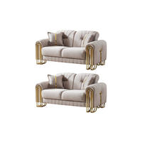 SITZGARNITUR Bogota, Beige Stellvariante 2+2 - Beige, Holzwerkstoff/Metall (175/87/98cm)