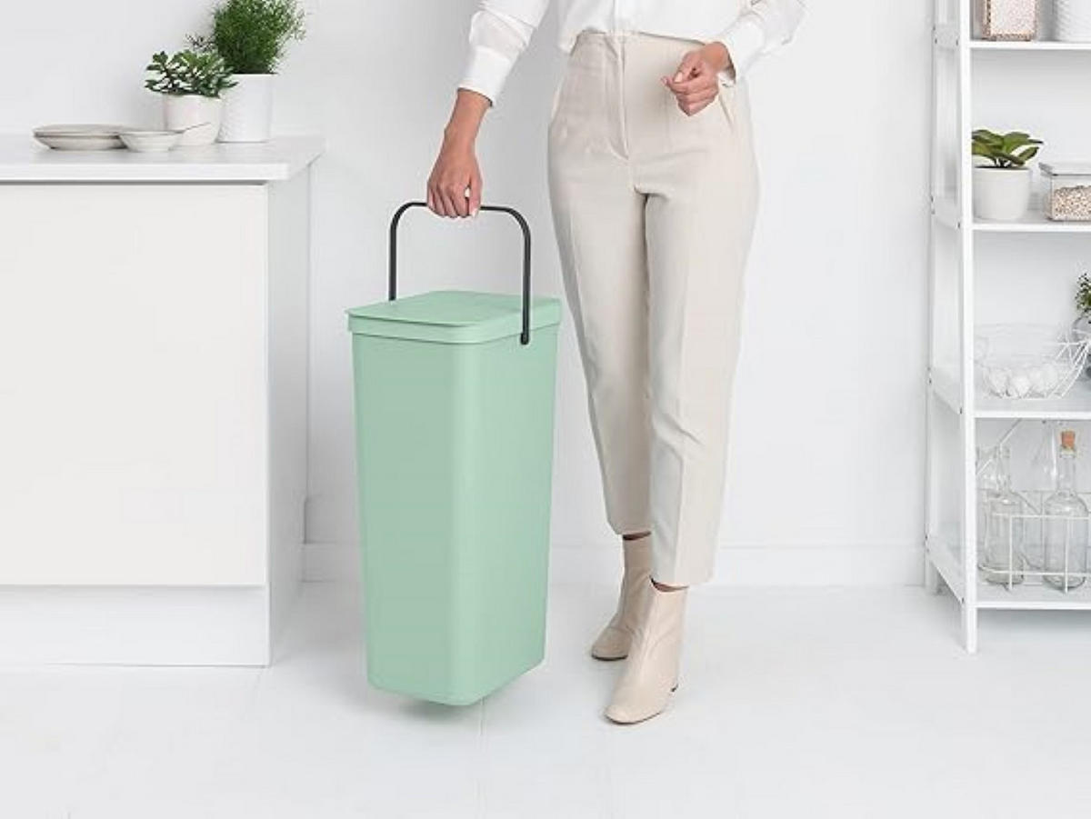 MÜLLEIMER Mit Stay Open Deckel 40 Liter 62 x 26,8 x 34,5 cm Kunststoff Jade - Grün, Kunststoff (26.8/62/34.5cm) - PROREGAL