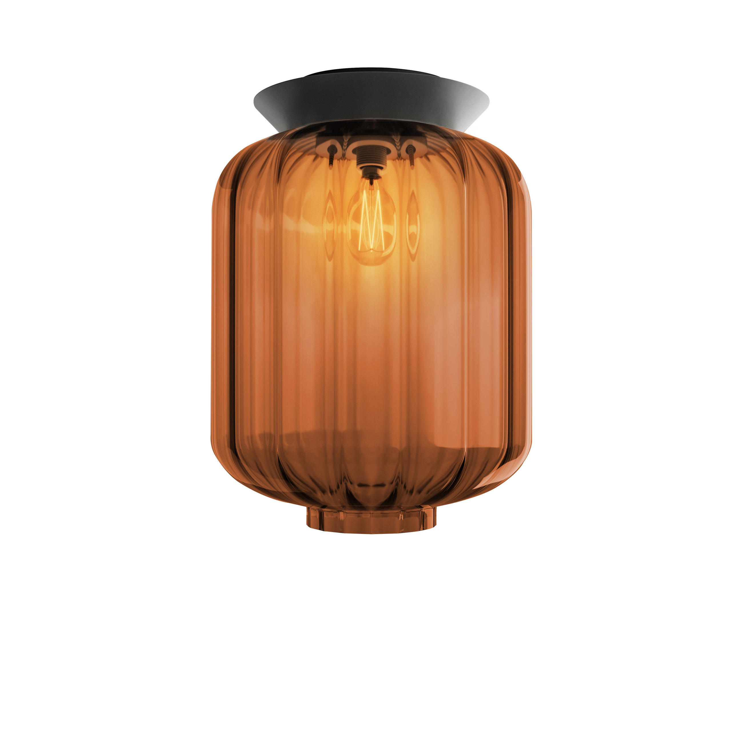 DECKENLEUCHTE Velo Braun Ø 25cm - Braun, Glas (25/25/30cm) - s.luce