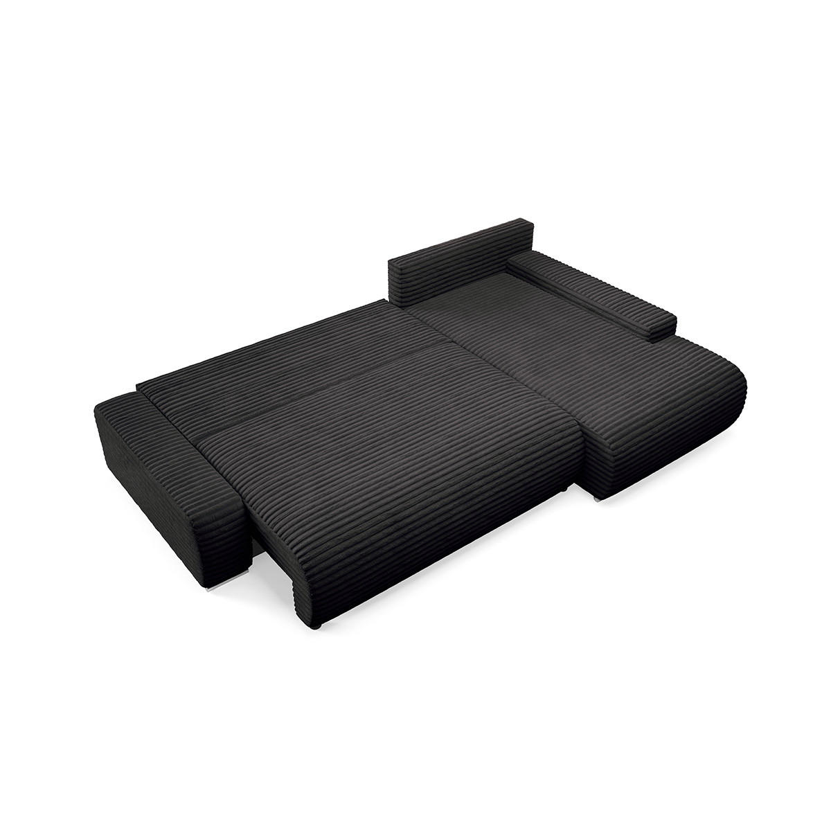 ECKSOFA Ivana 3 Sitzplätze Schwarz - Schwarz, Holz (265/172cm) - Petits-meubles