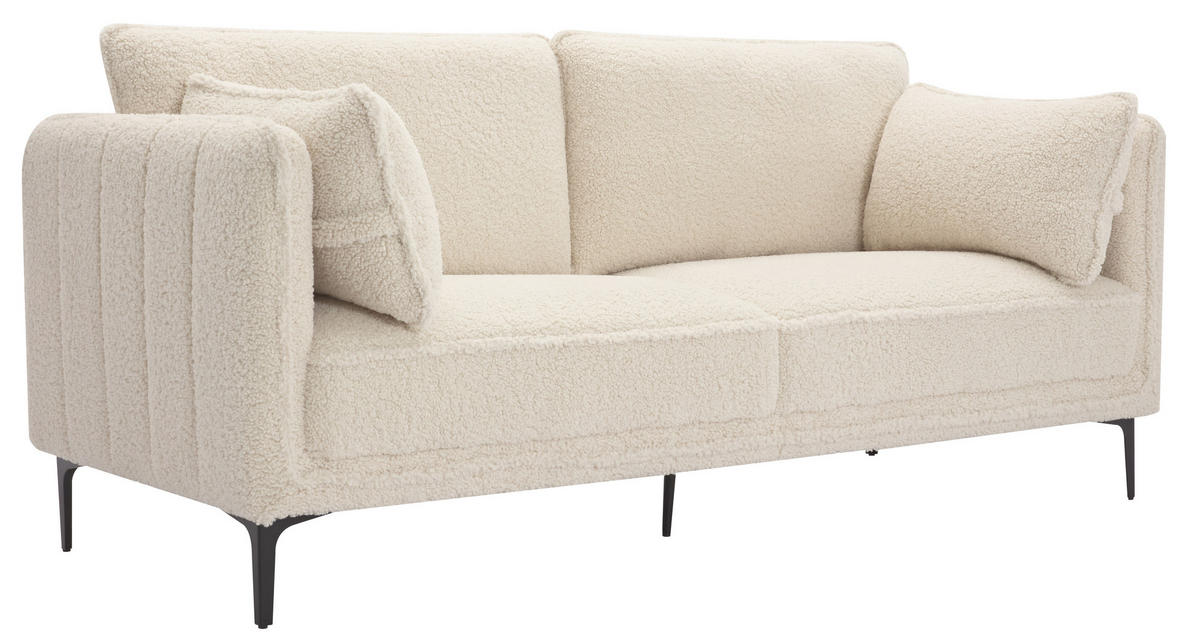 SOFA Wolle Weiß - Weiß, Textil (195/86/85cm) - Nordlys